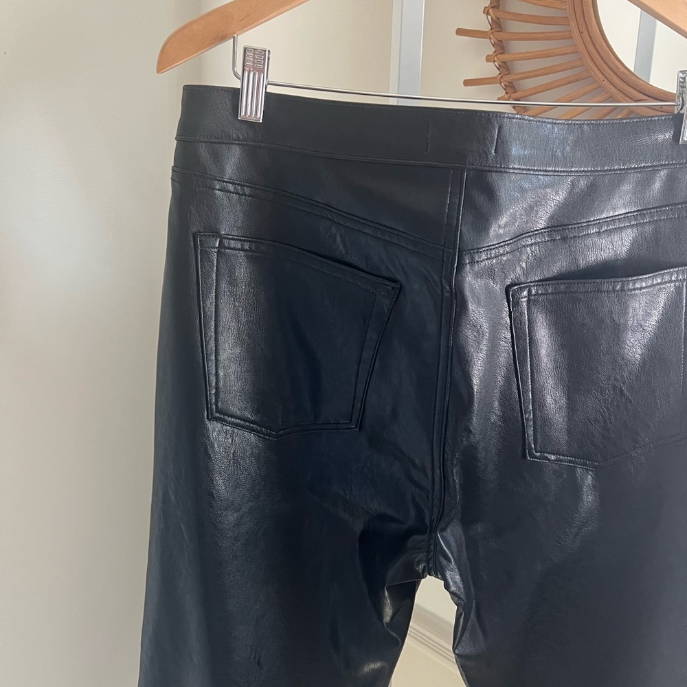 Anthropologie ASKK NY Black Geek Vegan Faux Leather Pants NWT Size 31 - Picture 3 of 7